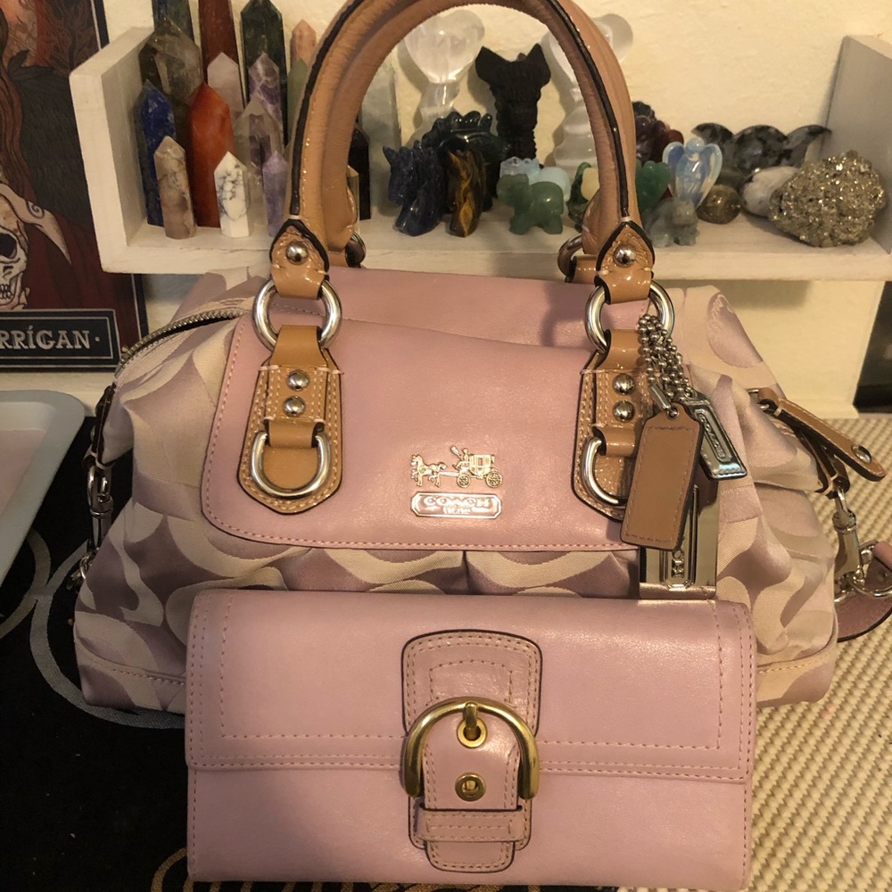 Coach Signature Canvas Shoulder Bag w/ Wallet